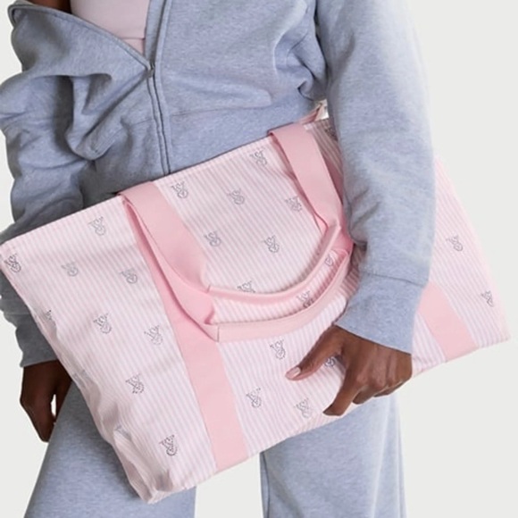 Victoria's Secret Pink Striped Tote Bag - Picture 2 of 5